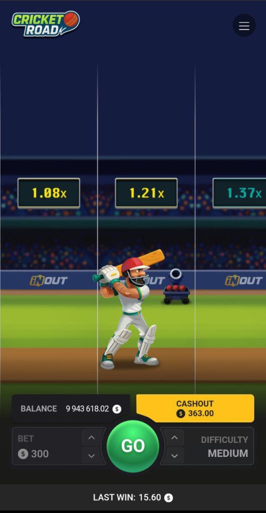 Écran mobile avec Cricket Road